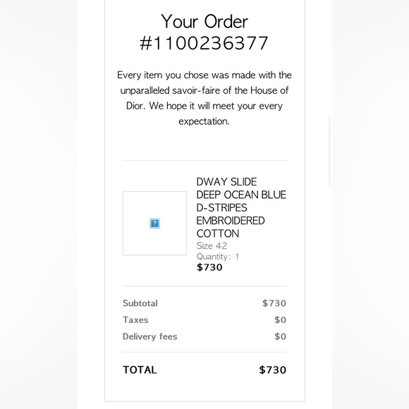 Dior DWAY SLIDE DEEP OCEAN BLUE D-STRIPES EMBROIDERED COTTON 42 - Picture 11 of 11